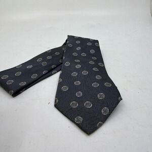 Lancetti Polka Dot Pattern Gray Silk Tie